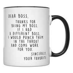 PRICES MAY VARY. [Worlds Best Boss Mugs for Men and Women] – Looking for best boss gifts for men? This coffee mug is sure to bring a smile to your boss's face and brighten their day every time they have their coffee or tea. Our best boss mugs are built to last, made of durable dishwasher and microwave safe ceramic. [High quality Funny Boss Gifts] - We use the best quality ceramics, and our images are permanently printed with strong, vibrant, and long-lasting colors (nothing will fade or peel!) H Boss Day Gift Ideas Men, Bosses Day Gift Ideas Offices, Boss Day Gift Ideas, Worlds Best Boss Mug, Birthday Funnies, Boss Mugs, Gifts For Boss Male, Best Boss Mug, Best Boss Gifts