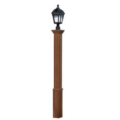 New England Arbors Trinity 74 in. Composite Lamp Post - Super Arbor Lamp Post Signs House Numbers, Brick Column Light Post, Picket Fence Posts With Lights, Brown Lamp Post, Dyi Lamp Post, Note Lamp, New England Arbors, Solar Light Crafts, Outdoor Lamp Posts