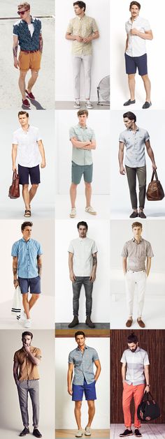 Men's Short Sleeve Shirts Summer Outfit Inspiration Lookbook Men Short Pants Outfit, Short Pants Outfit Men, Short Azul, Short Pants Outfit, Shirts Summer, Summer Ideas, Summer Outfit Inspiration, Mens Short Sleeve Shirt