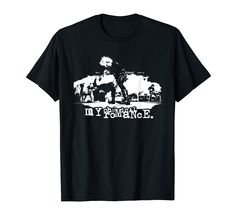 a black t - shirt with an image of a man riding a horse and the words in