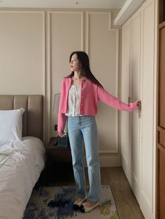 Pink Cardigan Outfit, Smart Casual Women Outfits, Simple Casual Outfits, Smart Casual Women, Long Skirt Outfits, Casual Hijab Outfit, Everyday Fashion Outfits, Casual Day Outfits, Korean Fashion Trends