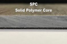 an image of a piece of metal with the words spc and solid polymer core