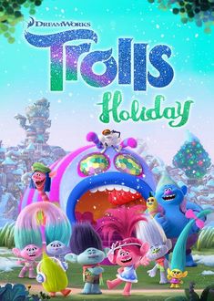 the movie poster for telis holiday with cartoon characters in front of a colorful house