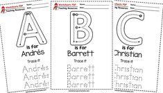 three printable alphabets for children to practice their handwriting and writing skills, including the letter