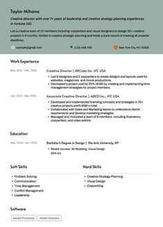 creative director resume sample Creative Director Resume, Director Resume, Brand Standards, Resume And Cover Letter, Marketing Department, Advertising Agency, Strategic Planning, Cover Letter