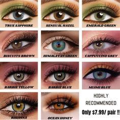 #COLORED CONTACT ✨$7.99 Each Pair✨ 💖5% off 1st Order Code: BEAUEYE Shop Now🛒！ Visual Communication Design, Halloween Contacts, Eyes Green