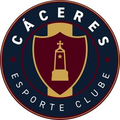 the caceres esporte club logo with a red and blue shield on it