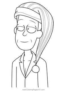 a cartoon character with long hair and glasses