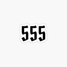 the number 555 sticker is shown in black