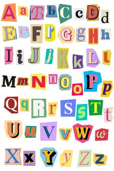 the alphabet is made up of different colored letters