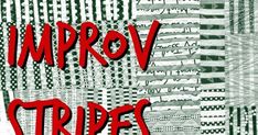 the words improv stripes are written in red on black and white striped fabric