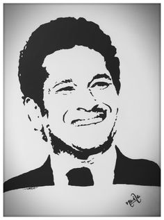 Sachin stencil Sachin Tendulkar Stencil Art, Stencil Art Portrait Faces, Stencil Art Portrait, Stencil Portrait, Messi Logo, Tattoo Coloring Book, Bob Marley Art