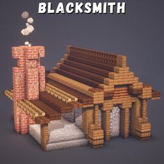 an image of a building made out of bricks with the words black smith above it