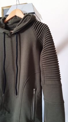 Men's Quilted Shoulder Front Zippers Sweatshirt Hoodie / Skinny Fit Sw – Ofelya Boutique Fitted Hoodie With Drawstring For Loungewear, Fitted Winter Sweatshirt With Drawstring Hood, Fitted Long Sleeve Fleece Hoodie, Winter Hoodie With Ribbed Cuffs And Funnel Neck, Fitted Fleece Hoodie With Drawstring, Fitted Sweatshirt With Double-lined Hood For Winter, Fitted Winter Sweatshirt With Double-lined Hood, Fitted Hoodie Sweatshirt, Fitted Hooded Sweatshirt With Double-lined Hood