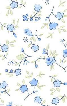 blue and green flowers on white background