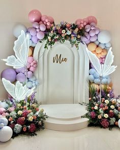 Annie Harutoonian | These butterflies are so pretty 🩷🩷🩷 by @lalapetit #theeventcollectivex | Instagram Bridgerton Party Backdrop, Bridgerton Decoration, Butterfly Backdrop Ideas, Fairy Theme Birthday Party, Fancy Baby Shower, 1st Birthday Backdrop, Butterfly Birthday Party Decorations, Bridgerton Vibes, Butterfly Birthday Theme