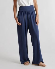 French Terry Modal Wide Leg Pants Quince Blue, Cropped Wide Leg Pants, Ponte Pants, Cotton Chinos, Performance Leggings, Wide Leg Linen Pants, Wide Leg Pant, Comfy Fashion, High Rise Leggings