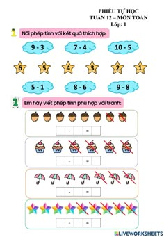 a worksheet with numbers and symbols for children to learn