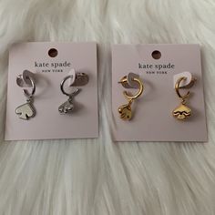 Kate Spade Everyday Spade Drop Huggies Earrings *New With Tags *Huggies Earrings (0.5" In Diameter) *Set Of 2 Colors: Silver-Tone And Gold-Tone *Spade Drop Charm *Includes (2) Kate Spade Dust Bags Kate Spade Huggie Earrings, 2 Earrings, Spade Jewelry, Kate Spade Jewelry, Huggies Earrings, Earrings Set, Silver Color, Earring Set, Silver Gold