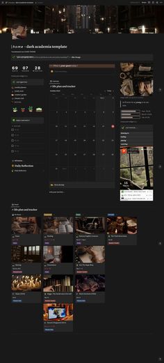 Free! Dark Academia Notion Template Notion Template Dark Aesthetic, Notion Homepage Ideas Dark Academia, Dark Academia Planner Aesthetic, Cool Notion Template, Notion Template Aesthetic Dark, Aesthetic Notion Dark Theme, Free Notion Templates Aesthetic Dashboard, Notion Dashboard Dark Mode