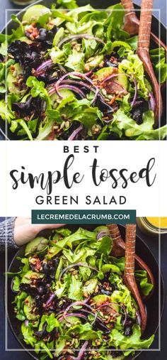 the best simple tossed green salad in a skillet