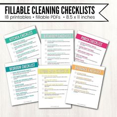 five printable cleaning checklists for the bathroom