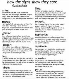 the signs show they care about zodiacs