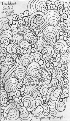 a drawing with swirls and waves on it