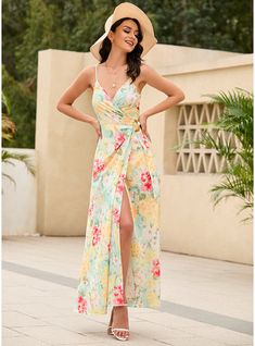 JJsHouse Midi V-Neck Sleeveless A-line Polyester Spring Summer Daffodil Spaghetti Straps US 2 / UK 8 / EU 34 Height:5.8ft（176cm） Bust:32in（82cm）Waist:24in（61cm）Hips:35in（89cm） Ankle-Length   Elegant Dresses. #JJsHouse #Midi #VNeck #Sleeveless #Aline #Polyester #Spring #Summer #Daffodil #SpaghettiStraps #US2UK8EU34 #AnkleLength   #Elegant #Dresses Summer Floral Print Midi-length V-neck Dress, Floral Print V-neck Midi Sundress, Daytime Floral Print Midi Dress With V-neck, Feminine Floral Print V-neck Sleeveless Dress, Evening Floral Print V-neck Midi Dress, Midi Short Sleeve Dress, Midi Dresses, Custom Dresses, Color Swatches