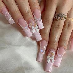 48517440897301 French Manicure Nails, Nagel Tips, Unique Acrylic Nails, Nail Swag, Kawaii Nails, Pink Acrylic Nails, Nail Art Hacks, False Nail, Best Acrylic Nails