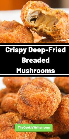 crispy deep fried breaded mushrooms are the perfect side dish for any meal or appetizer