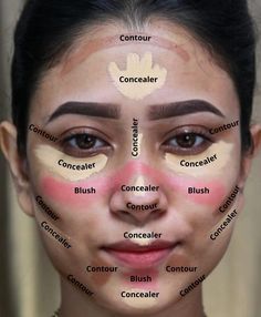 Face Makeup Guide, Makeup Routine Guide, Face Contouring Makeup, Membentuk Alis, Asian Makeup Tutorials, Beginners Eye Makeup, Simple Makeup Tips, Makeup Face Charts, Makeup For