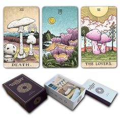 The Mushroom Hunter's Tarot Deck - Spiral Circle Mushroom Tarot Cards, Tarot Font, Golden Chanterelle, Witch Supplies, Angel Tarot Cards, Fly Agaric, Card Inspo, Hunter S