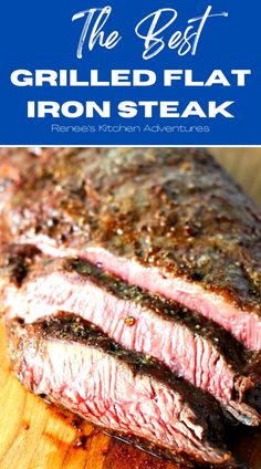 Perfect medium rare grilled seasoned flat iron steak sliced into two slices on a cutting board. Grilled Flat Iron Steak, Citrus Salsa, Flat Iron Steak Recipes, Flat Iron Steak, Crockpot Recipes Beef, Grilled Beef, Steak Recipe, How To Grill Steak, Beef Recipes For Dinner