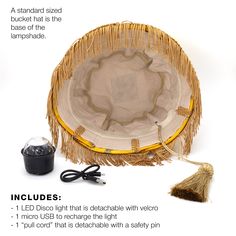 the instructions for how to make a woven basket with fringes and tassels