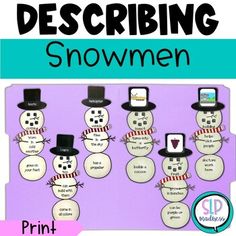 a snowman themed bulletin board with the words describing it's winter and other activities