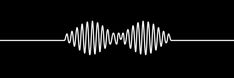 an audio wave on a black background with white lines in the middle and one line at the top