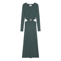 DÉtails : Easy to wear, Brooch, Side openings, V neck, Flowy, Long sleeves. Composition : Viscose : 80%, Nylon : 20%. Fabrication : China. Dark Green, Long Dress, Porter, Composition, Long Sleeves, China, V Neck, Womens Dresses, Green