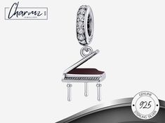 S925 Grand Piano Bracelet Charm, Pianist Dangle Charm, Yamaha Piano, Concert Pianist Gifts, Music Lovers, Fits Pandora Bracelet Beautifully crafted Sterling Silver Grand Piano Dangle Charm. Quality charm with gem-encrusted details to add some sparkle. The perfect gift for pianists, music lovers and charm enthusiasts.  Charmz Jewellery 925 have diligently selected the highest quality sterling silver bracelet charms to compliment your jewellery collection. Compatible with all European style charm bracelets including Pandora, you can be assured on both quality and fit.  We have worked hard with reputable manufacturers to source unique collections with an emphasis on rare design that will add a unique twist to your charm bracelet. All charms are made from the highest quality 925 sterling silve Piano Bracelet, Piano Concert, Concert Pianist, Yamaha Piano, Music Bracelet, Bracelet Pandora, Grand Piano, Pandora Charm, Bracelet Charm