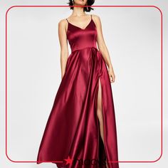 in stock Gown Red, Evening Dress Collection, Slay All Day, Satin Gown, Review Dresses, Junior Outfits, Junior Dresses, Evening Dresses Long, Wine Red