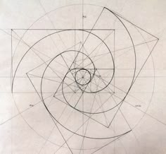 an image of a drawing with lines and circles in the shape of a spiral on a sheet of paper