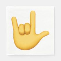 a yellow peace sign with two fingers in the middle