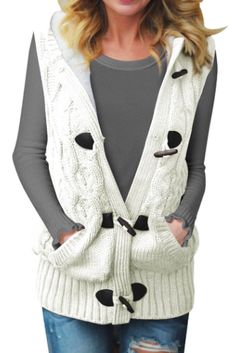 Beautifully and delicately assembled vest with a sherpa knit detail. Cut in a gently draped silhouette; in a soft + overlaying fabric that lays beautifully on all body types. We love it paired with our favorite skinnies and flats for a timeless, chic look. Runs true to size. Sizing: Small 0-4 Medium 6-8 Large 10-12 XL 14-16 2XL 16-18 Color: White Black Olive Grey Mocha Heather Grey Washing Instructions: hand wash,hang dry Model Measurements: Height: 5'7 Waist: 26 in Bust: 32in Hips: 30 in Usuall Vest Jackets, Cable Knit Pattern, Sweater Vest Women, Knitted Hood, Cable Sweater, Sweater Coat, Vest White, Knit Pattern, Knit Vest