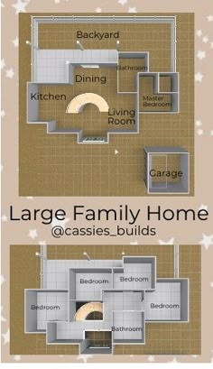 the floor plan for a family home with two separate rooms and one living room on each side