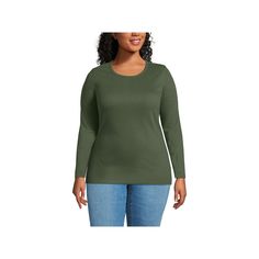 Add this Plus Size Lands' End Long Sleeve Micro Rib Crewneck Top to your wardrobe as a classic staple piece. Click on this WOMEN'S GUIDE to find the perfect fit and more! Add this Plus Size Lands' End Long Sleeve Micro Rib Crewneck Top to your wardrobe as a classic staple piece. Click on this WOMEN'S GUIDE to find the perfect fit and more! FEATURES Soft and stretchy textured construction Long sleeves CrewneckFIT & SIZING 27 1/2-in. length from shoulder to hemFABRIC & CARE Cotton, spandex Machine wash Imported Size: 3X. Color: Estate Green. Gender: female. Age Group: adult. Dickies Women, Plus Size Shorts, Cute Tops, Lands End, Plus Size Tops, Cotton Spandex, Womens Clothing Tops, Plus Size Dresses, Women Long Sleeve