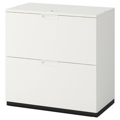 a white filing cabinet with two drawers