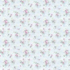 a white background with pink and blue flowers