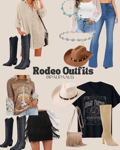 What To Wear To The Rodeo Outfits, Rodeo Outfits Flare Jeans, Texas Outfit Inspiration, Flare Jeans Cowboy Boots, Womens Rodeo Outfits Fashion, Outfit For Rodeo Women, Western Boho Outfits Concert, Casual Cowgirl Outfits Summer, Houston Texas Style Fashion