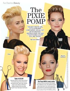 P!nk Haircut, P!nk Style, Pixie Pomp, Pixie Pompadour, P!nk Hairstyles, Haircut Inspiration, New Haircuts