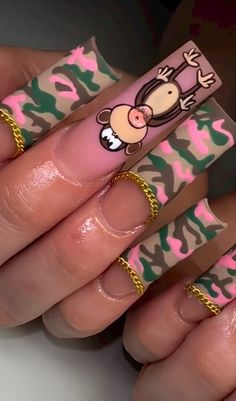 Christmas Duck Nails, Lilith Nails, Bobby Jack, Nails Box, Funky Nail Designs, Books Open, Long Acrylic Nail Designs, Girly Acrylic Nails